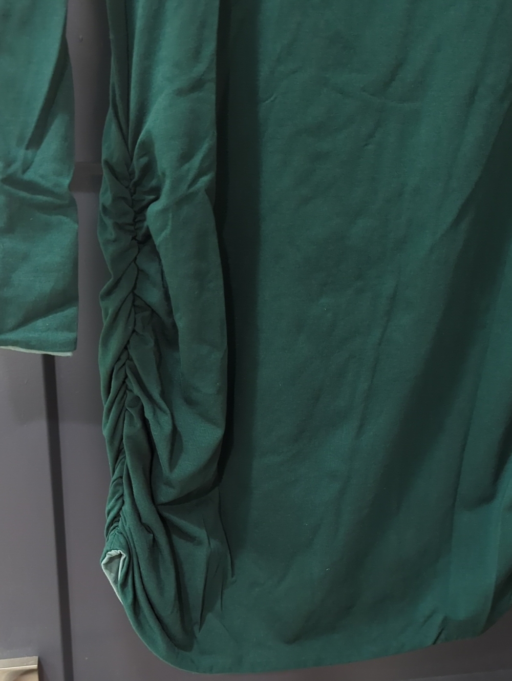 NWOT GREEN Emerald and Sea Organic Una Pluma Long Sleeve Ruched Fiesta Dress XL - Picture 4 of 8